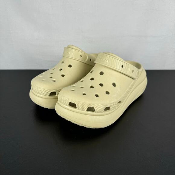 CROCS Classic Crush Clog Bone Tan Slip On Platform Sandal Ladies Size 10 - Picture 6 of 11